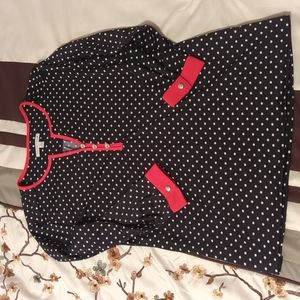 Notations black/white polka dot top